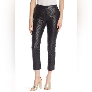 Frame Denim Quilted Black Cropped Pants